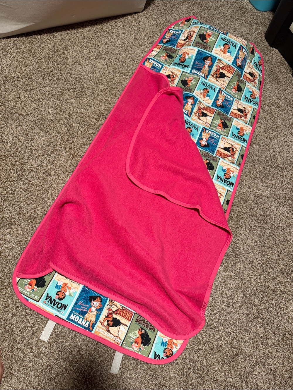 Moana quilted & fleece packable nap mat w/pillow/blanket